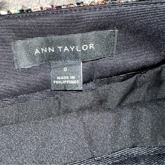 Ann Taylor A-Line Skirt womens 0 Sequin Tweed Brown Multi Color - Picture 8 of 9